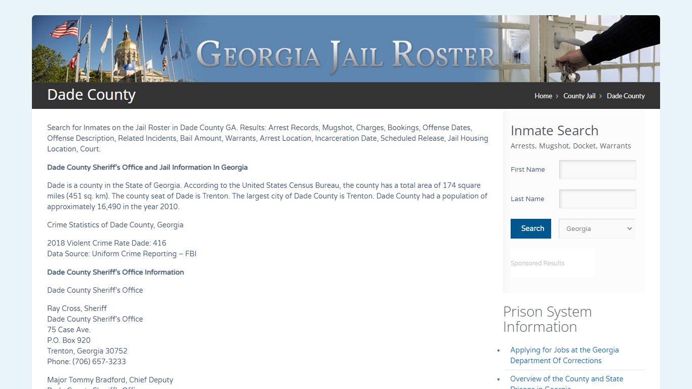 Dade County | Georgia Jail Inmate Search