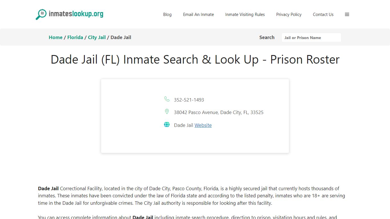 Dade Jail (FL) Inmate Search & Look Up - Prison Roster
